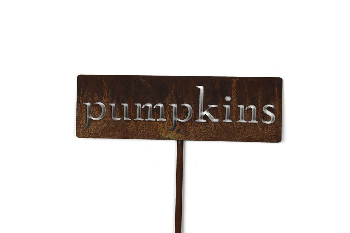 Classic Metal Garden Markers 19 Inches Tall (pumpkins, Naturally Rusted)-VerdiqueGarden