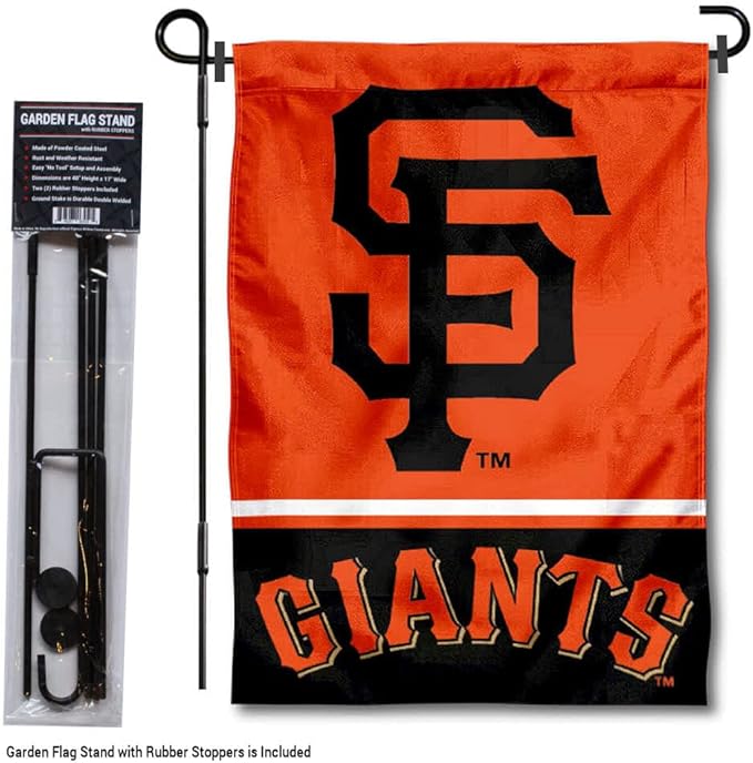 WinCraft San Francisco Giants Garden Flag with Stand Holder-VerdiqueGarden