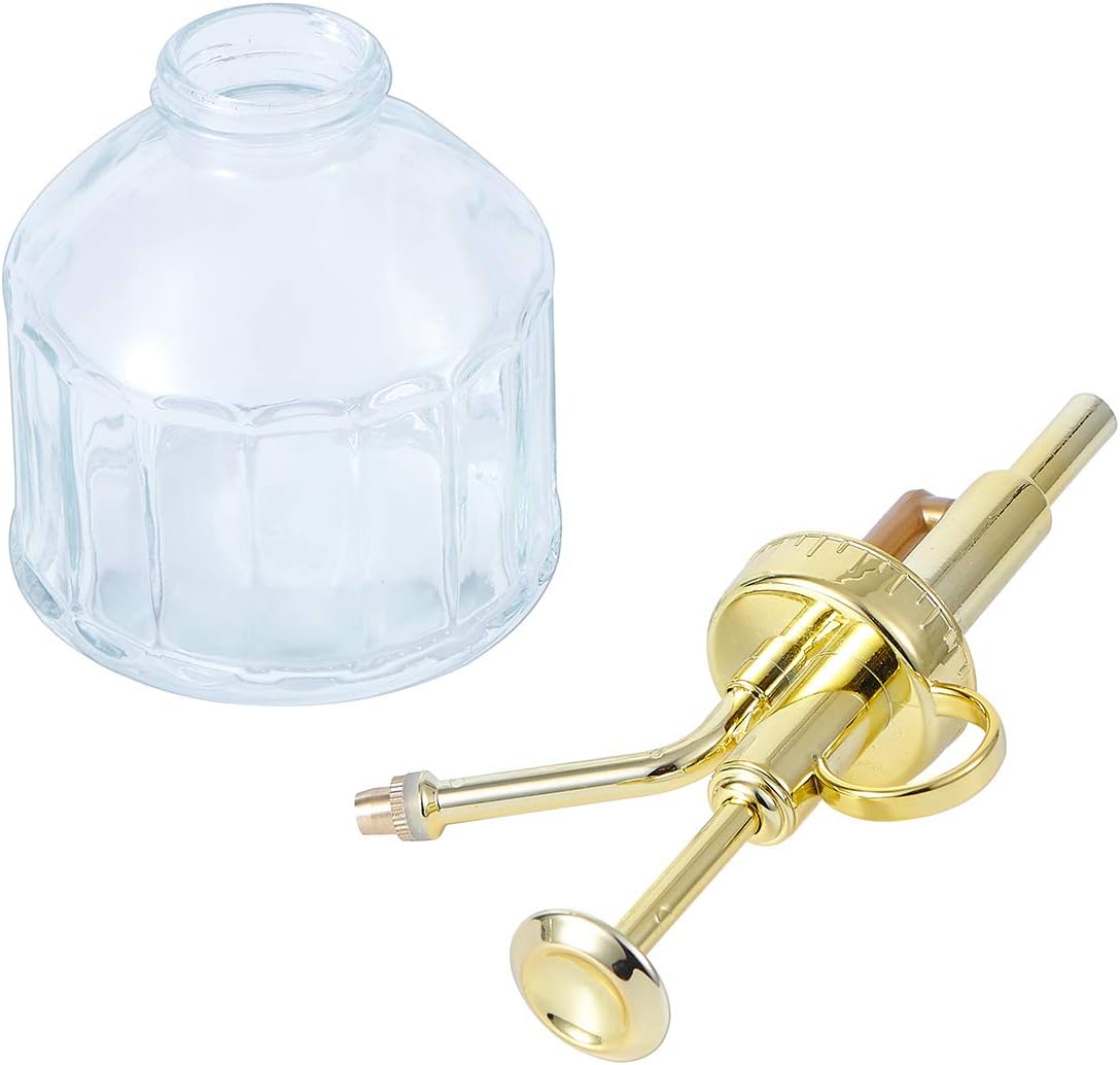Glass Plant Mister Spray Bottle, Succulent Watering Bottle with Golden Top Pump, Vintage Plant Spritzer, Decorative Water Sprayer Small Watering Can for Indoor Outdoor Houseplant - Clear-VerdiqueGarden