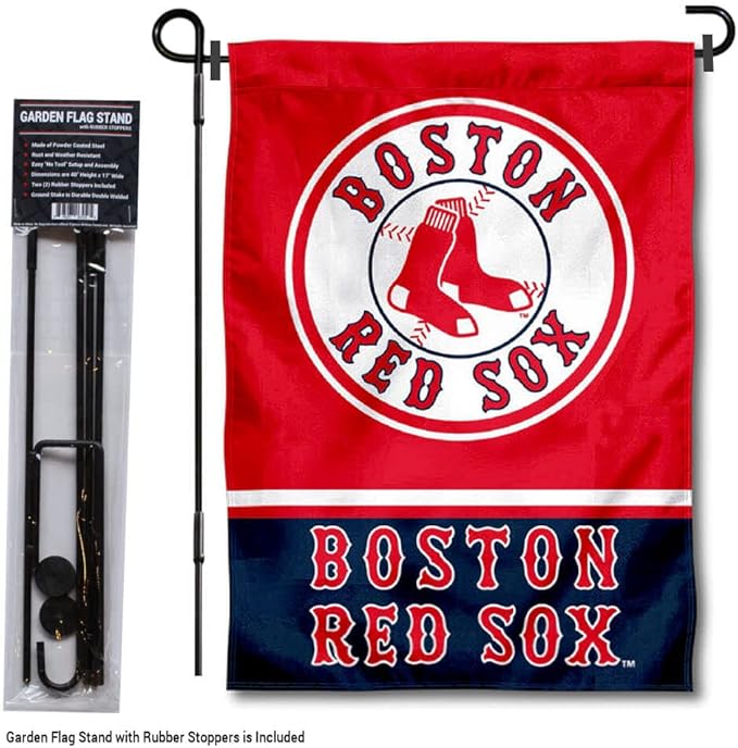 WinCraft Boston Red Sox Garden Flag with Stand Holder-VerdiqueGarden