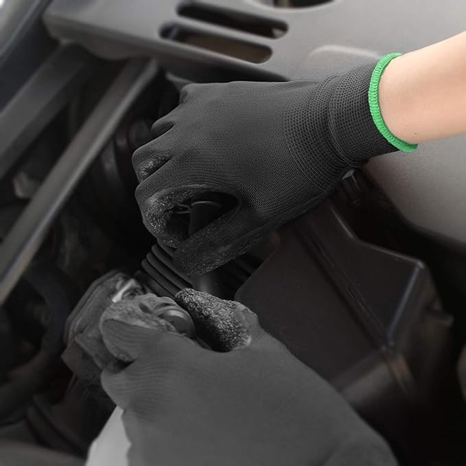 Evridwear Crinkle Latex Rubber Hand Coated Safety Work Gloves for Men Women General Multi Use Construction Warehouse Gardening Assembly Landscaping (XL-Size) 12 Pairs Pack-VerdiqueGarden