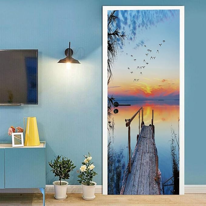 3D Door Stickers Murals - Peel and Stick Wallpaper - Self-Adhesive Decals - Removable PVC Waterproof - Bedroom, Living Room - 34.6" x 78.7"-VerdiqueGarden