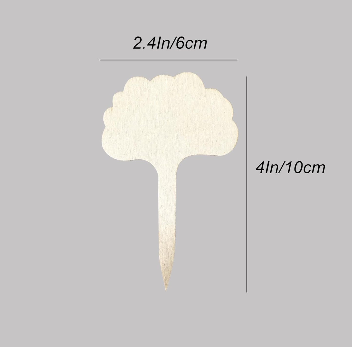 100 Pcs Wood Plant Labels, Natural Wooden Plant Marker Garden Sign Tags, T-Type Garden Markers for Succulents, Herbs, Seedlings, Potted, Flowers, Vegetables (Cloud)-VerdiqueGarden
