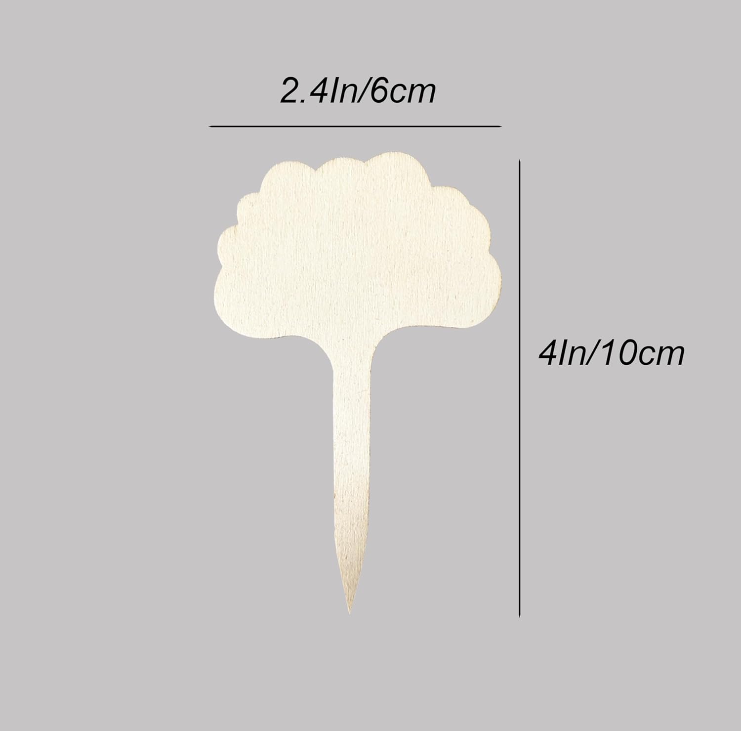100 Pcs Wood Plant Labels, Natural Wooden Plant Marker Garden Sign Tags, T-Type Garden Markers for Succulents, Herbs, Seedlings, Potted, Flowers, Vegetables (Cloud)-VerdiqueGarden