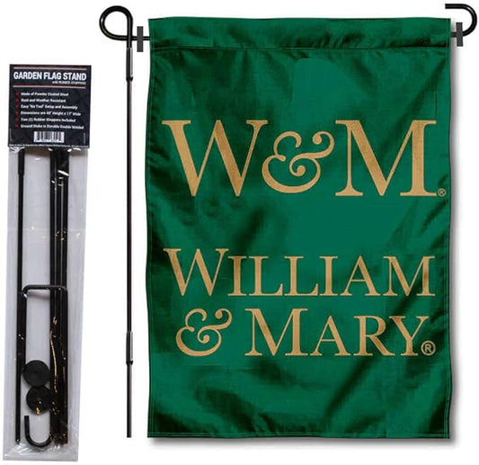 College Flags & Banners Co. William & Mary Tribe Garden Flag with Stand Holder-VerdiqueGarden