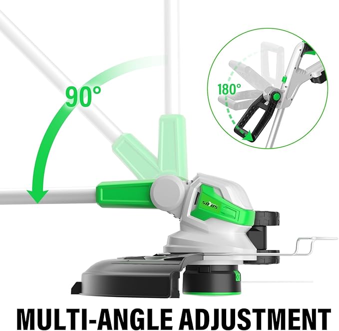 SOYUS Weed Wacker Battery Operated, 12 Inch String Trimmer Cordless, 20V Weed Wacker Electric with Battery and Charger, Lightweight Edger Trimmer with 8 Pcs Replacement Spool Trimmer Lines-VerdiqueGarden