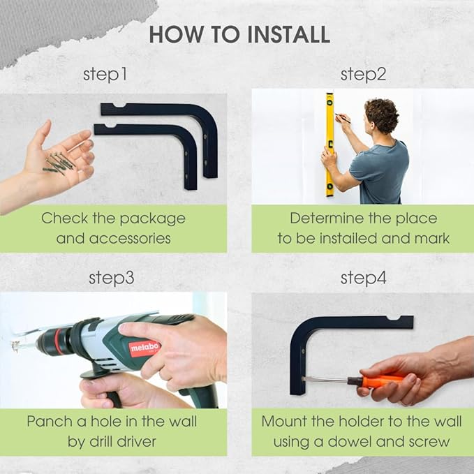 2-Piece Set of Plant Hooks for Wall 6 inch - Mounted Wooden Plant Hook - Indoor and Outdoor Bracket Plant Hanger for Planters, Lanterns, Bird Feeders, Patio Decorations (Black)-VerdiqueGarden