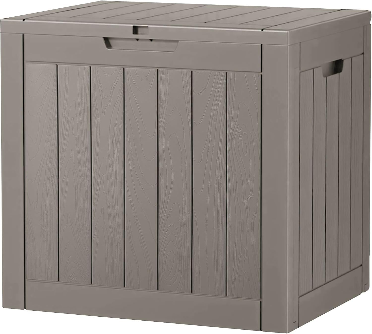 32 Gallon Deck Box Lockable Resin Indoor Outdoor Storage Box waterproof Outdoor Container for Patio Furniture, Pool Accessories, Cushions, Garden Tools, Sports Equipment-VerdiqueGarden