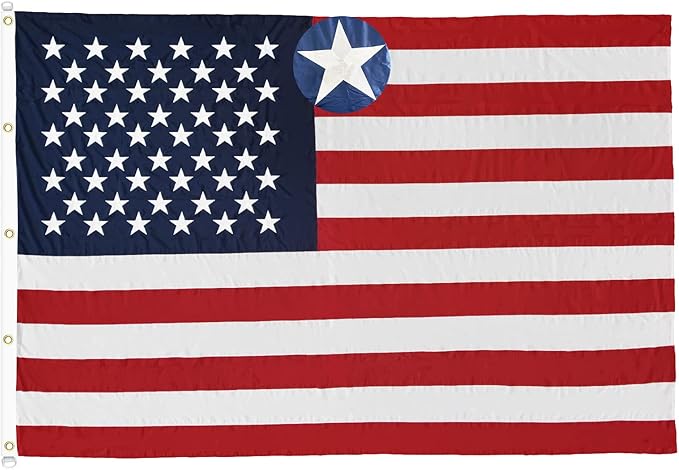 Homissor American Flag 10x19 Ft US Flags - USA Large United State Flag Heavy Duty Outdoor Embroidered Stars for All Weather High Wind Sewn Stripes With 5 Brass Grommets-VerdiqueGarden