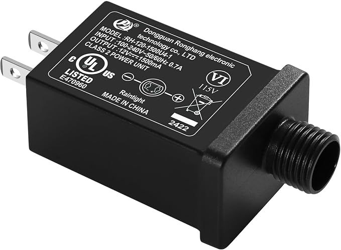 Replacement Yard Inflatable Adapter Power Supply Adaptor - 12V 1.5A 1Pcs - Inflatable Plug Replacement Class 2 Power Supply - for Halloween Yard Blow Up Decorations-VerdiqueGarden