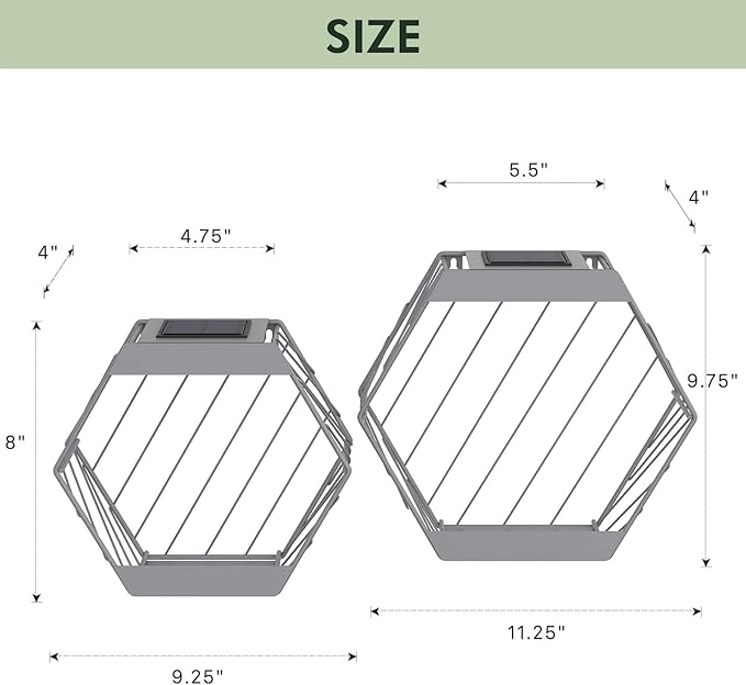 Grand patio Outdoor Leiden LED Solar Hexagon Wall Sconce Planter, with Dusk to Dawn Sensor Decor Wall Lighting for Garage Doorway Patio Yard, Cement Grey(S-Linear)-VerdiqueGarden