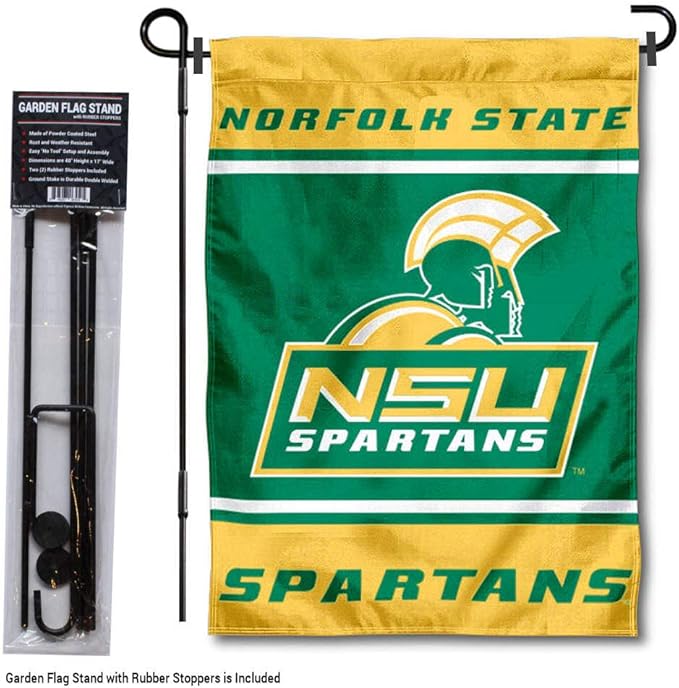 College Flags & Banners Co. Norfolk State Spartans Garden Flag with Stand Holder-VerdiqueGarden