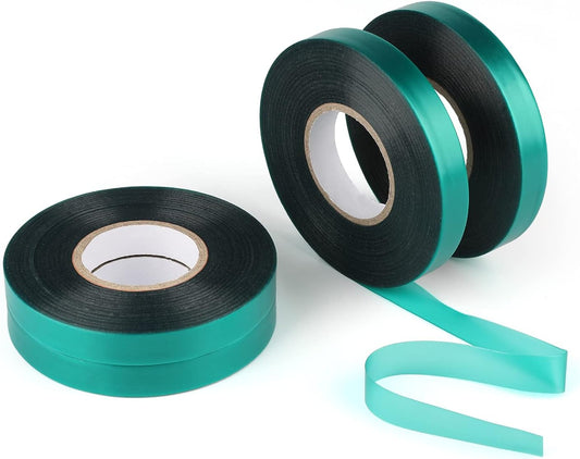 KINGLAKE GARDEN Stretch Tie Tape Roll-4 Rolls Total 600 Feet 1/2" Green Garden Tape,Plant Ribbons Plant Garden Tie for Branches, Climbing Planters, Flowers-VerdiqueGarden