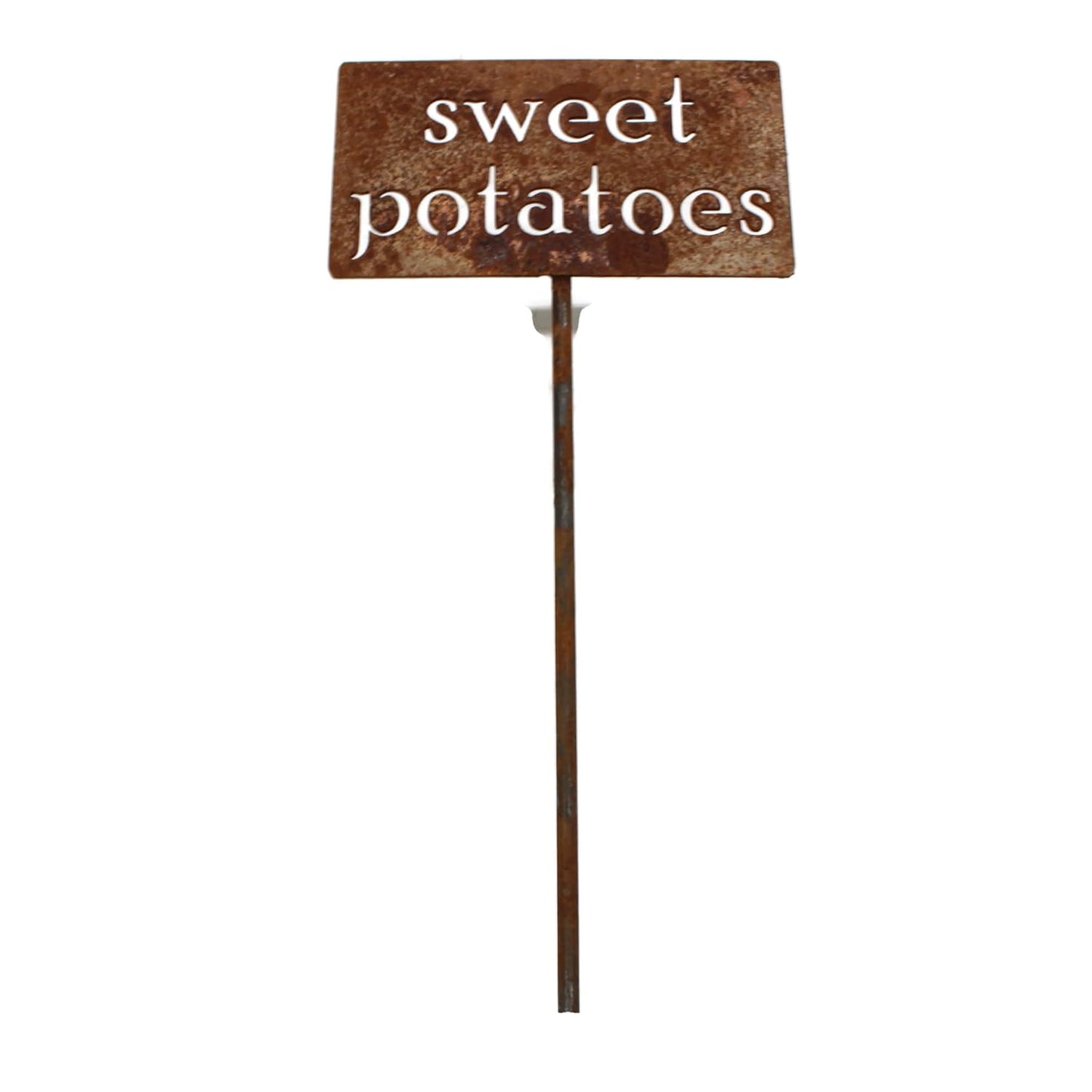 Classic Metal Garden Markers 19 Inches Tall (sweet potatoes, Naturally Rusted)-VerdiqueGarden