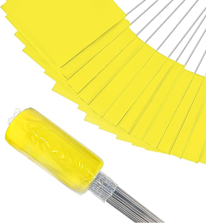 Zozen 100Pack Yellow Marking Flags, Writable/15x4x5 Inch, Yard Flags for Lawn & Irrigation & Landscape & Sprinkler & Survey & Dog Training.-VerdiqueGarden