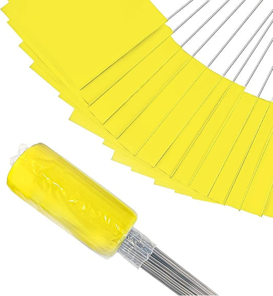 Zozen 100Pack Yellow Marking Flags, Writable/15x4x5 Inch, Yard Flags for Lawn & Irrigation & Landscape & Sprinkler & Survey & Dog Training.-VerdiqueGarden