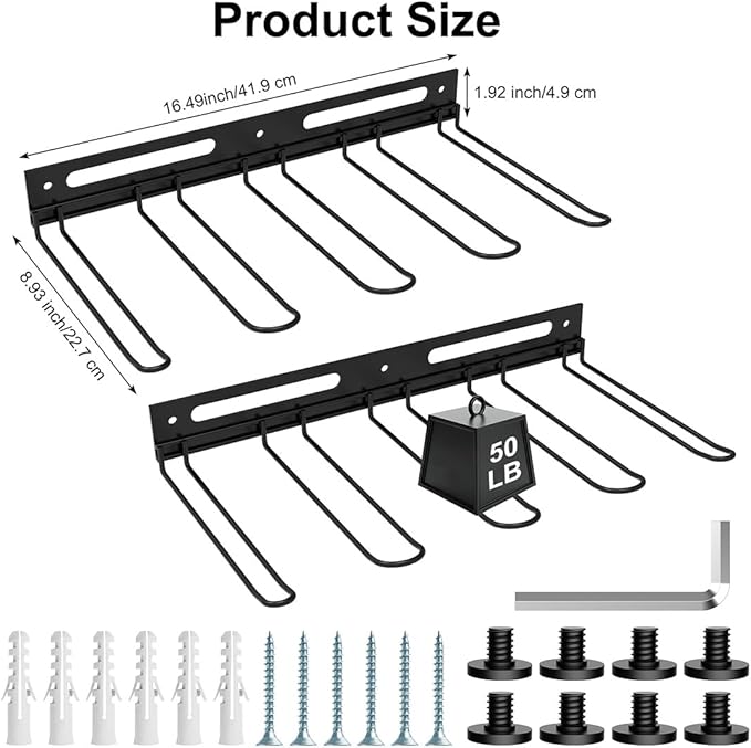 Garage Wall-Mounted Rack, Tool Storage Rack, Shed Shelf, Garden Tool Rack, Hanging Storage Rack for Yard Tools, for Suncast Shed Accessories (2-Pack)-VerdiqueGarden