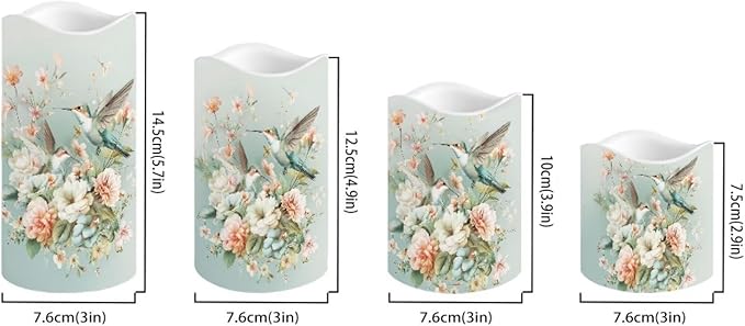 Ystardream Battery Operated LED Candles Set of 4 with Remote Control Timer Dancing Flame Pillar Candles Home Table Coastal Decorations-VerdiqueGarden