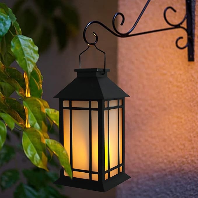 13-Inch IP65 Waterproof Battery-Powered Outdoor Lantern with Led Flameless Candle and 6-Hour Timer - Decorative Lantern for Patio & Garden(2 Pack)-VerdiqueGarden
