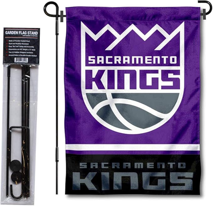 WinCraft Sacramento Kings Garden Flag with Stand Holder-VerdiqueGarden