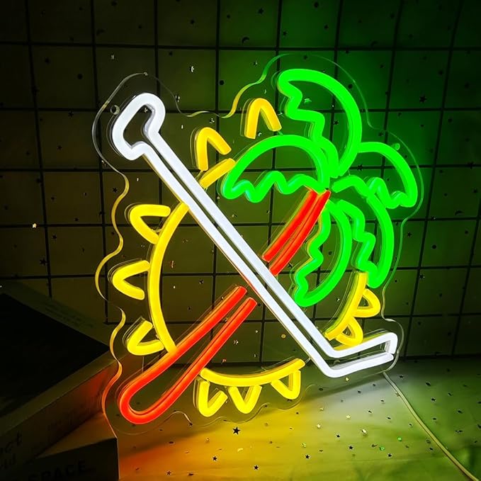 Coconut Trees Neon Sign Palm Tree Neon Light Up Sign Sun Neon Light for Wall Decor Ice Hockey Neon Sign for Bedroom Bar Man Cave Party Decor Birthday Gifts USB Powered,Size13.5*12.5inch(JWD028)-VerdiqueGarden