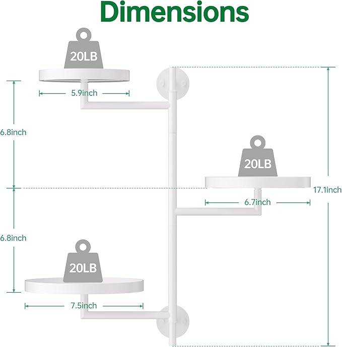 Rotating Window Plant Shelves, 3-Tier Metal Plant Shelf Indoor, White Plant Stand, Plant Rack for Wall Planters for Plants¡ê?Window Sill Gifts for Plant Lovers-VerdiqueGarden