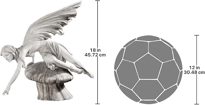 Design Toscano The Daydream Fairy Garden Statue, 18 Inch, Polyresin, Antique Stone-VerdiqueGarden