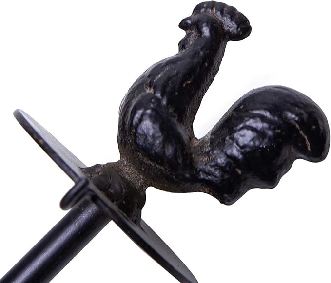 SOFFEE DESIGN Vintage Jute Twine Spool and Scissors Holder for Garden Farmhouse Kitchen Antique Twine and Scissors Set Black Rooster-VerdiqueGarden