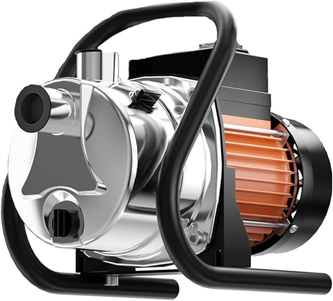 1.6 HP Portable Water Transfer Pump 1800 GPH Shallow Well Pump Garden Booster Sprinkler Pumps for Irrigation Lawn Farm Water Removal with Adapters, Orange-VerdiqueGarden