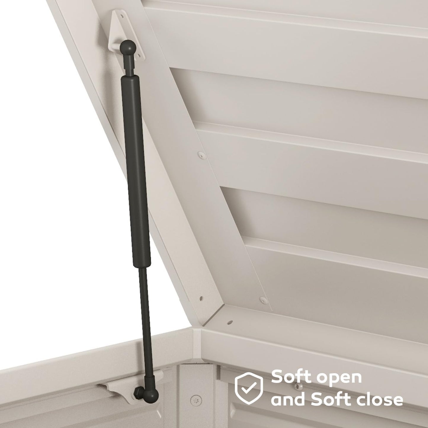 281 Gallon Large Outdoor Metal Deck Box with Wheels, Storage Box with Lid for Patio Furniture, Garden Tools, Outdoor Cushion, Latte-VerdiqueGarden