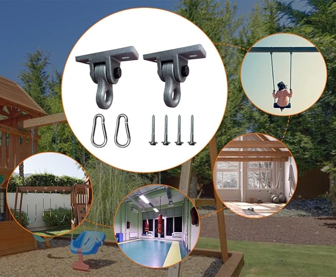 Heavy Duty Bronze Swing Hangers Screws Bolts Included Over 5000 lb Capacity Playground Porch Yoga Seat Trapeze Wooden Sets Indoor Outdoor (2 Pack)-VerdiqueGarden