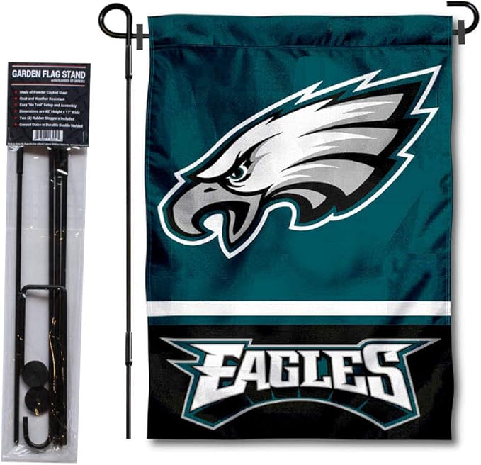 WinCraft Philadelphia Eagles Garden Flag with Stand Holder-VerdiqueGarden
