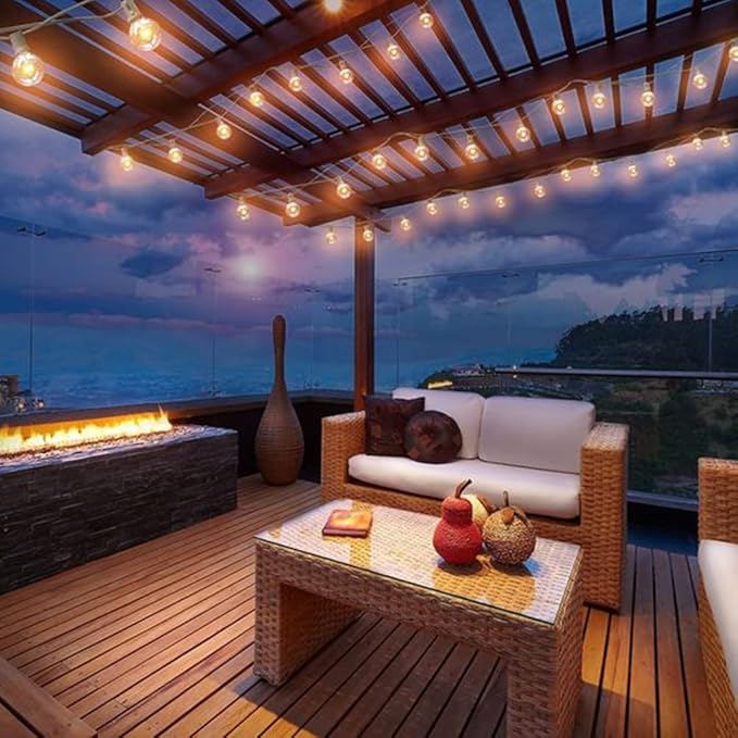 100Ft G40 Outdoor String Lights Patio Lights with 100 Edison Globe Bulbs, Connectable Outdoor String Lights Waterproof UL Listed for Indoor Porch Party Wedding Deck Balcony Wedding Party Decor- White-VerdiqueGarden
