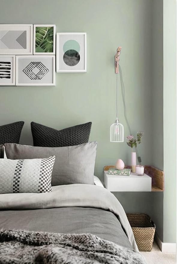 Dimoon 236''x17.7'' Green Peel and Stick Wallpaper Contact Paper Modern Self Adhesive Wall Paper Removable Renter Friendly Textured Solid Color Shelf Cabinet Vinyl Roll (236''x17.7'',Light Green)-VerdiqueGarden