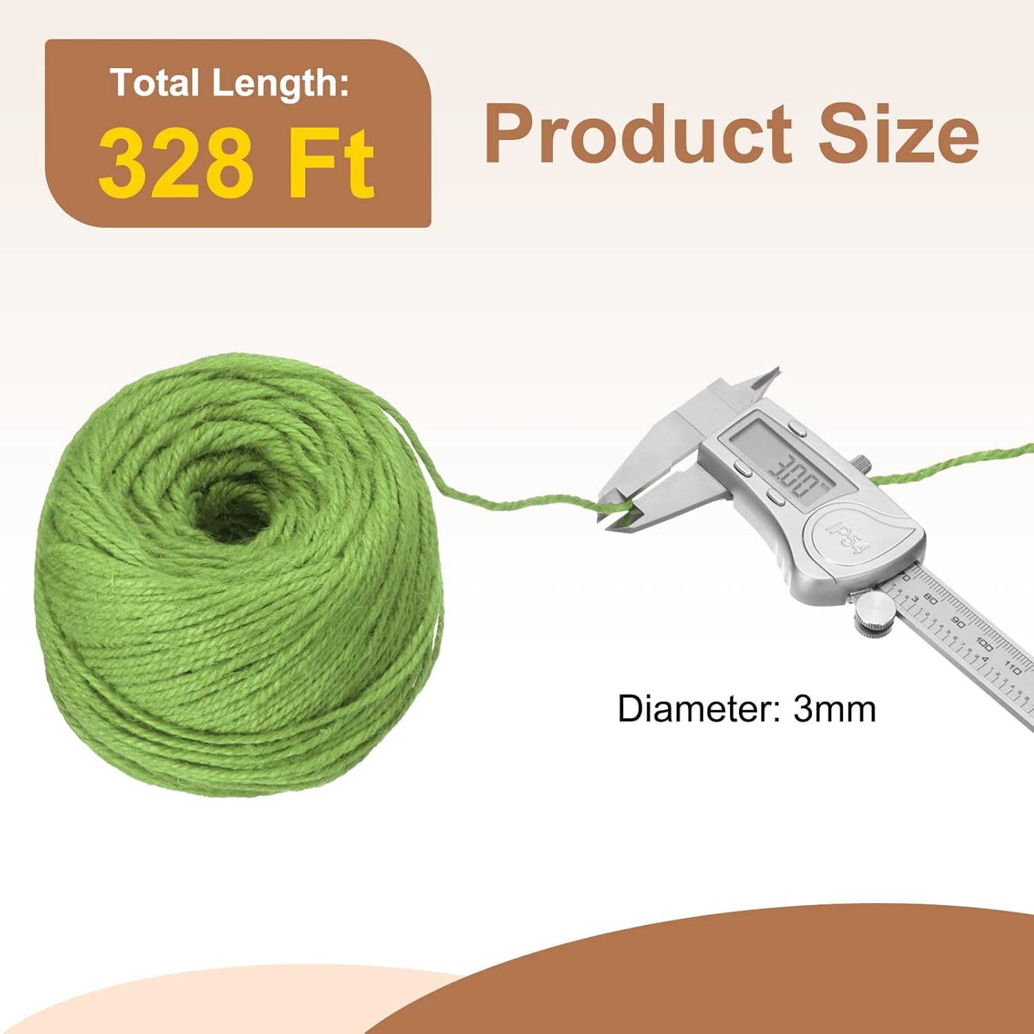 uxcell 328 Feet Natural Jute Twine String,3mm Thin Garden Twine Rope Colored Plant String Cord for DIY Art Crafts Gift Wrapping Decoration Packing Gardening Plant Hanger,Light Green-VerdiqueGarden