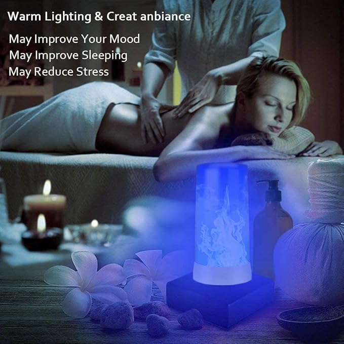 Led Flame Light,USB Rechargeable LED Fire Candles Outdoor Hanging Lamps with Remote for Home Party Halloween Christmas Decoration (Blue)-VerdiqueGarden