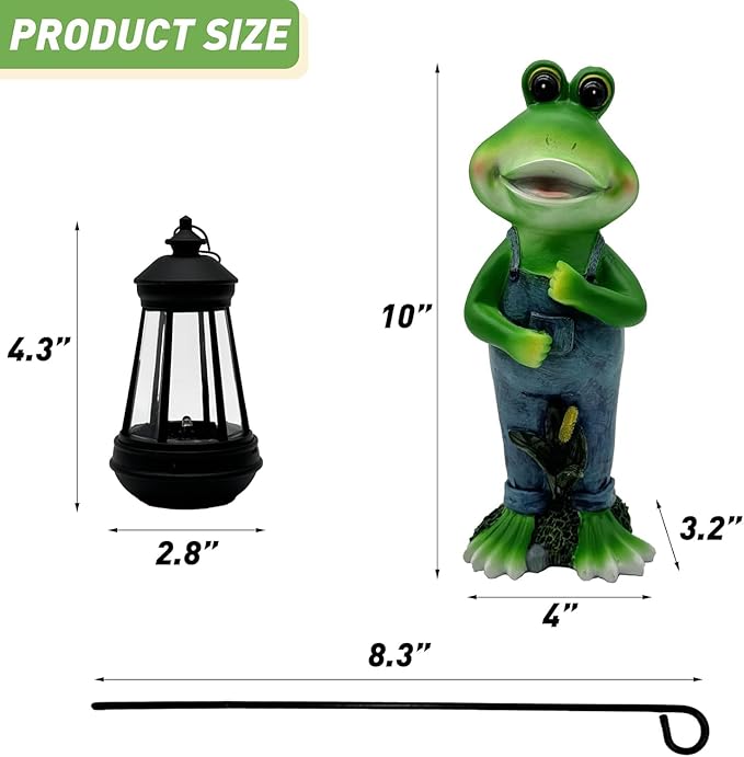 Cute Cowboy Frog Garden Statue for Mom - Unique Outdoor Decor, Waterproof Resin, Perfect for Garden, Yard, Lawn Decoration, Top-VerdiqueGarden