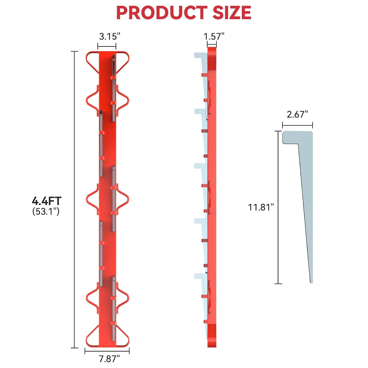 4ft Woven Wire Fence Stretcher Bar with 5 Wedges Heavy Duty Wire Stretcher Fence Tool for Farms, Ranches, Garden Barriers, Yard (Red)-VerdiqueGarden