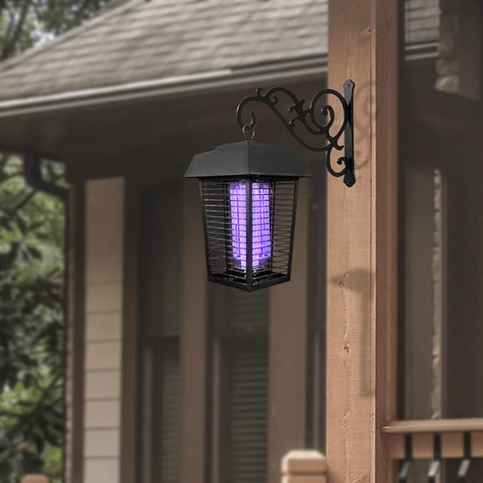 11-Inch Outdoor Decorative Metal Wall Hook for Hanging Lantern Plant Bird Feeder, Black-VerdiqueGarden