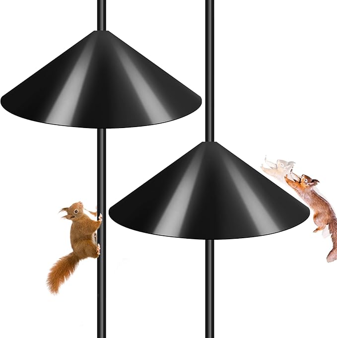 Gtongoko 19 Inch Squirrel Baffle for Bird Feeder Pole Squirrel Guards for Shepherds Hook Stopper for Bird Feeders Black 2 Pack-VerdiqueGarden