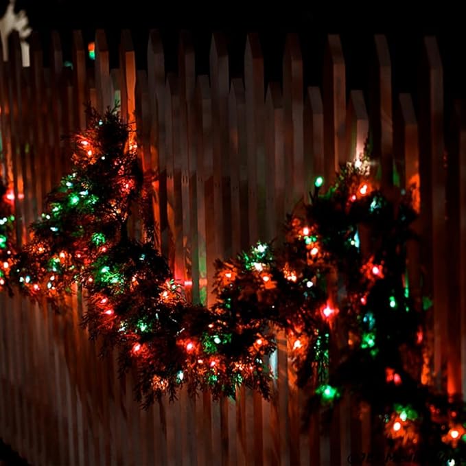 2 Pack 200 LED Solar Christmas Lights Outdoor Waterproof, Solar String Lights for Outside, Solar Outdoor String Light with 8 Lighting Modes for Xmas Tree Wedding Party Yard Decorations (Red and Green)-VerdiqueGarden