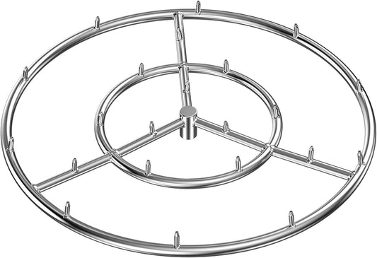 Skyflame 24-Inch Round Stainless Steel Fire Pit Jet Burner Ring, High Flame-VerdiqueGarden