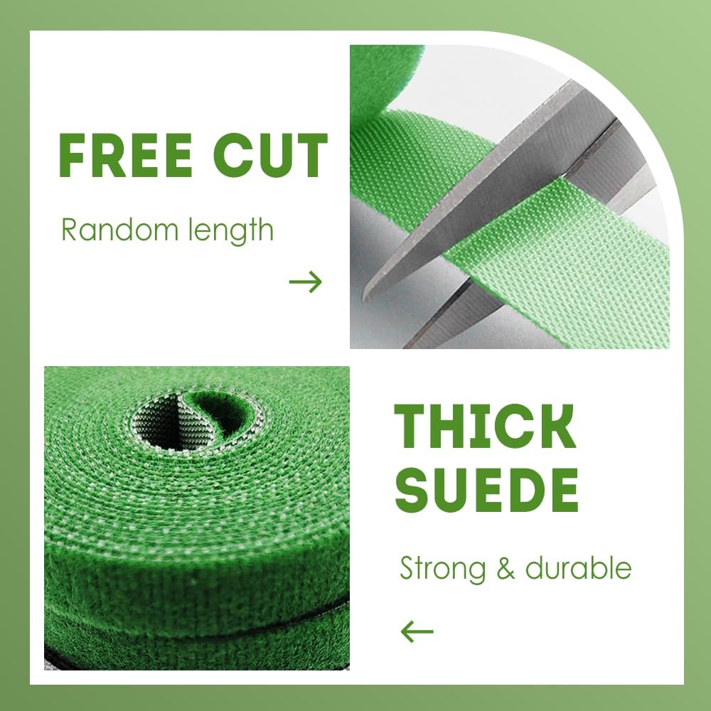 Reusable Plant Ties Tape for Climbing Plants, Garden Ties Tomato Plant Supports, Adjustable Garden Twine & Twist Ties Plant Ties for Outdoor Indoor Plants Stakes Gardening Supplies (Red, 3 Rolls)-VerdiqueGarden