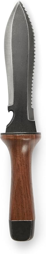 Hori Hori Garden Knife, Traditional Japanese Weeding Tool with ergonomic wooden handle. Large 7'inch blade with case. (Standard blade)-VerdiqueGarden