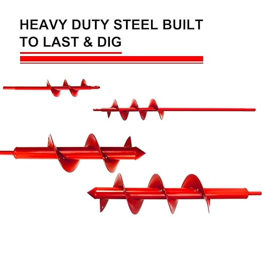Garden Auger Drill Bit for Planting-1.6x16'' & 3.54x15.7,Ground Earth Spiral Drill Bit for 3/8" Hex Drive Drill, Yard Auger Drill for Bulbs Planting, Hole Digger Flowers,Umbrella Holes,Bedding Digging-VerdiqueGarden