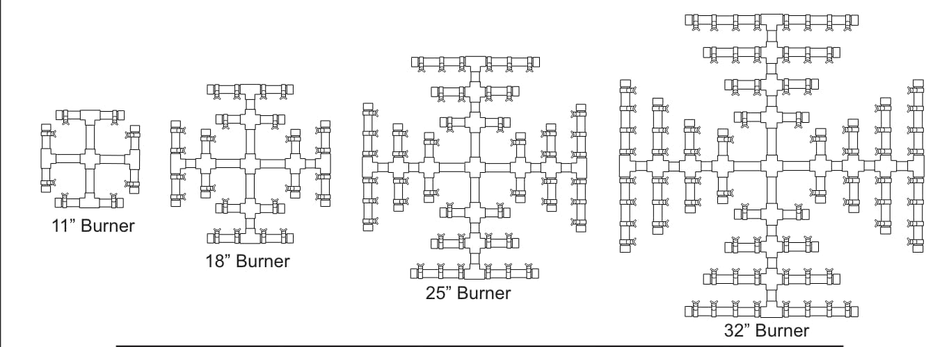 11" Inch Brass Jet Burner for Round & Square Fire Pit - Natural Gas or Propane Fire Pit Fireplace - Premium Fire Pit Burner for Outdoor (11" Inch, Propane)-VerdiqueGarden