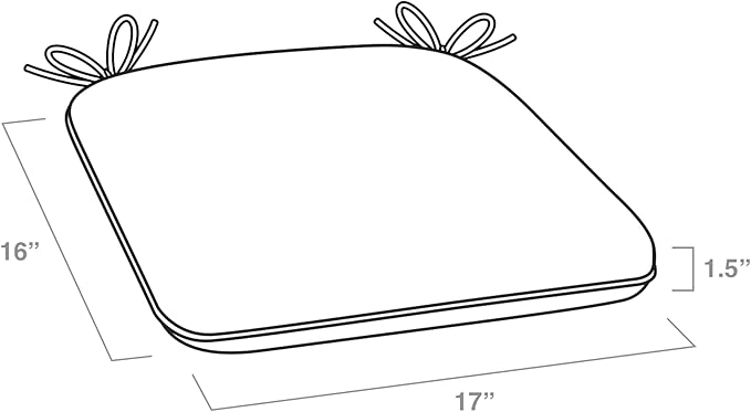 Arden Indoor/Outdoor Foam Seat Pad, 2 Pack, 17 x 16, Patio Cushion, Water Repellent, Fade Resistant, Foam Cushion Sapphire Aurora Blue Damask-VerdiqueGarden