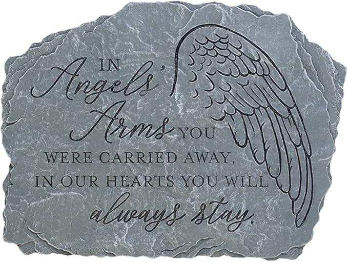 Carson Decorative in Angels' Arms Memorial Garden Stone for Loss of Loved One - Sympathy Gift for Funeral - Remembrance Stepping Stone for Indoor Outdoor Home Decor-VerdiqueGarden