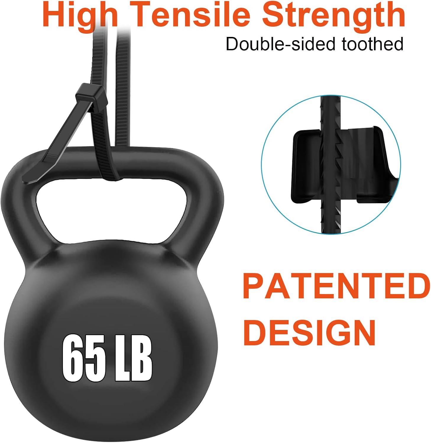 8 Inch Zip Ties Double Sided Toothed (Bulk 1000 Pack Black),65lbs Tensile Strength Heavy Duty Cable Wire Ties with Self-Locking Adjustable Nylon Tie Wraps for Indoor Outdoor (Patented Design)-VerdiqueGarden