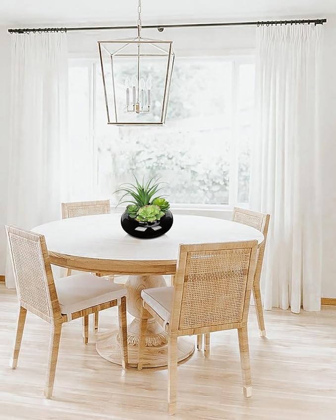 Large Artificial Succulents Plants Faux Succulents in Pots Fake Succulent Arrangement Potted Plants with Black Ceramic Pot for Office Desk Bathroom Shelf Living Room Indoor & Outdoor Home Decor-VerdiqueGarden